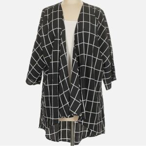 Black and White Checkered Women's Kimono